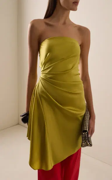 Staud Adriana Draped Silk-Blend Mini Dress | Thumbnail 2