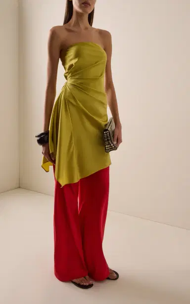 Staud Adriana Draped Silk-Blend Mini Dress | Thumbnail 3