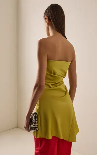 Staud Adriana Draped Silk-Blend Mini Dress | Thumbnail 4