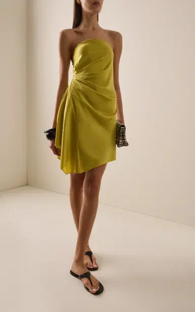 Staud Adriana Draped Silk-Blend Mini Dress | Thumbnail 5