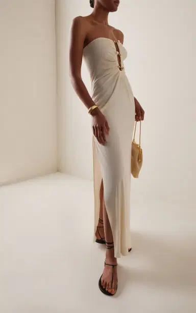 Moré Noir Alina Ruched Jersey Maxi Dress | Thumbnail 2