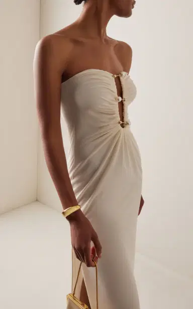Moré Noir Alina Ruched Jersey Maxi Dress | Thumbnail 3