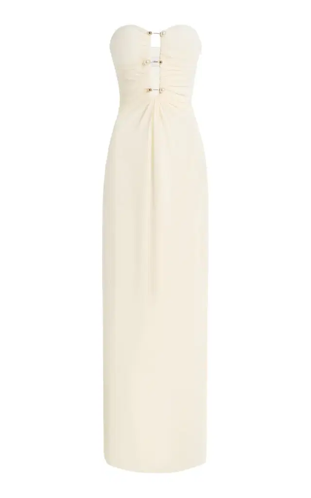 Moré Noir Alina Ruched Jersey Maxi Dress
