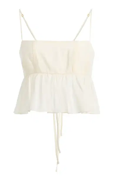 Moré Noir Dune Cotton-Silk Voile Top | Thumbnail 3