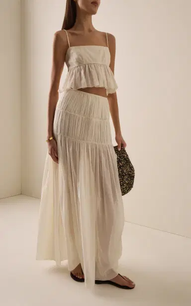 Moré Noir Dani Cotton-Silk Voile Maxi Skirt | Thumbnail 2 Moré Noir Dani Cotton-Silk Voile Maxi Skirt | Thumbnail 2