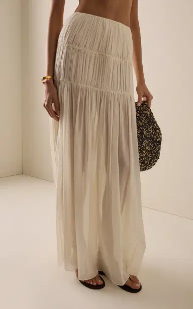 Moré Noir Dani Cotton-Silk Voile Maxi Skirt | Thumbnail 3 Moré Noir Dani Cotton-Silk Voile Maxi Skirt | Thumbnail 3