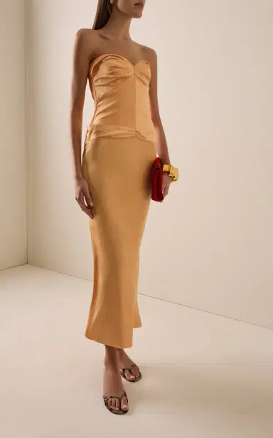 Anna October Diana Satin Midi Dress | Thumbnail 2