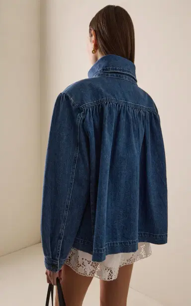 ROTATE Gathered Denim Jacket | Thumbnail 4 ROTATE Gathered Denim Jacket | Thumbnail 4