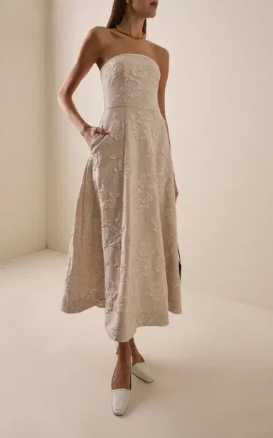 ROTATE Jacquard Strapless Dress | Thumbnail 2