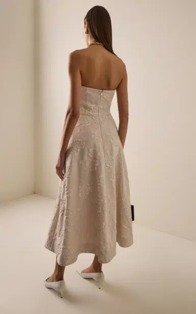 ROTATE Jacquard Strapless Dress | Thumbnail 4