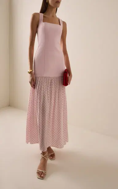 ROTATE Crepe Scoop-Neck Maxi Dress | Thumbnail 3