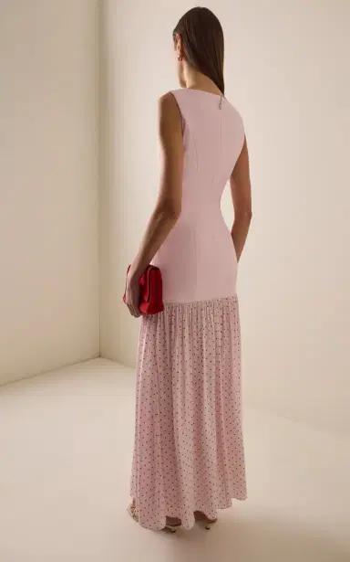 ROTATE Crepe Scoop-Neck Maxi Dress | Thumbnail 4