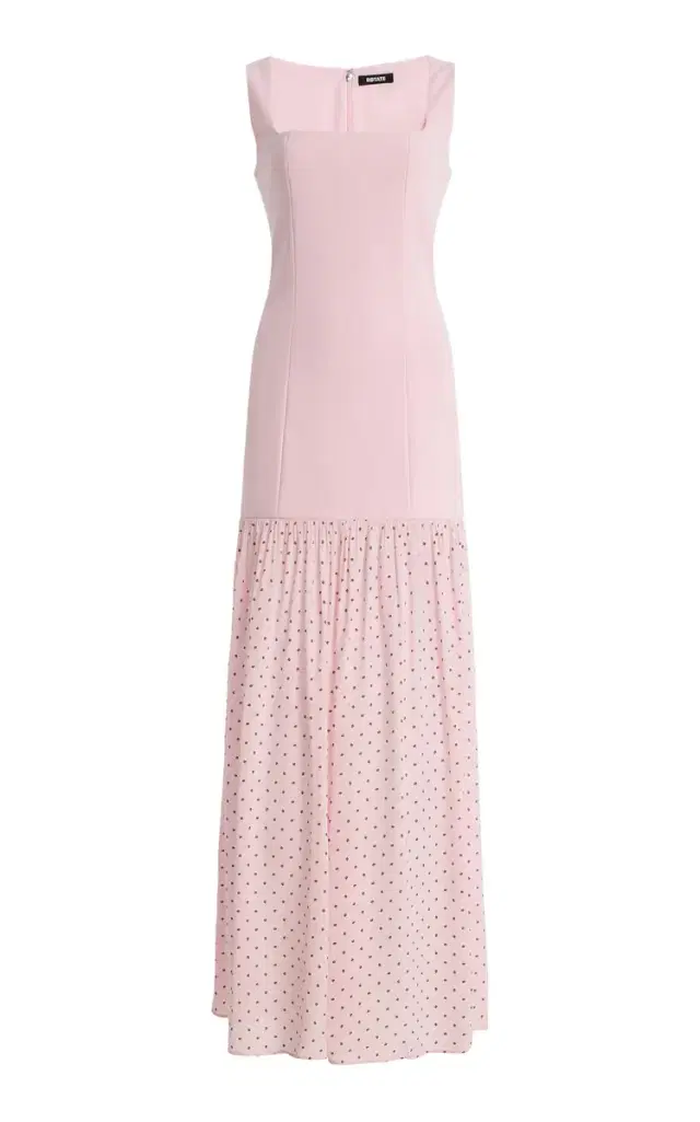 Crepe Scoop-Neck Maxi Dress