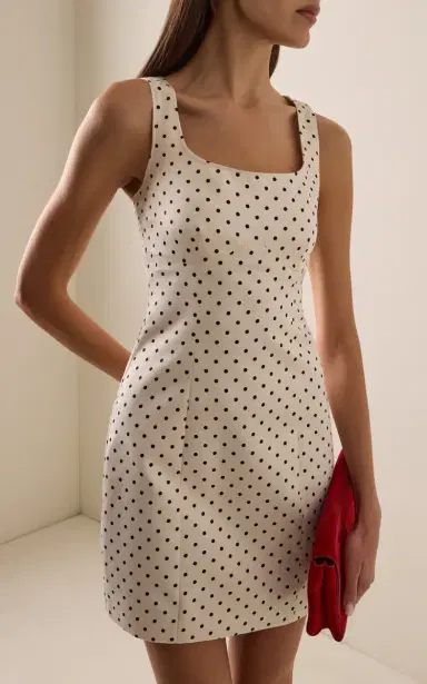 ROTATE Polka-Dot Satin Mini Dress | Thumbnail 3