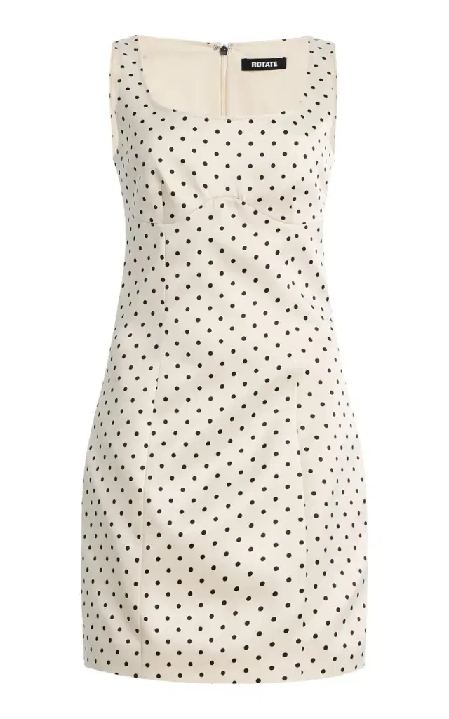 Polka-Dot Satin Mini Dress