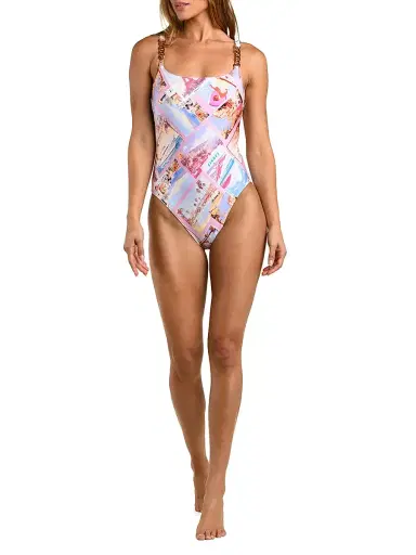 L'Agence Women's Remi Postcard Print One-Piece Swimsuit | Thumbnail 2 L'Agence Women's Remi Postcard Print One-Piece Swimsuit | Thumbnail 2