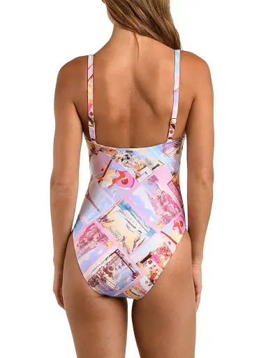 L'Agence Women's Remi Postcard Print One-Piece Swimsuit | Thumbnail 4 L'Agence Women's Remi Postcard Print One-Piece Swimsuit | Thumbnail 4