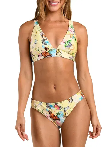 L'Agence Women's Lexie Garden Butterflies Bikini Top - Size XL | Thumbnail 3