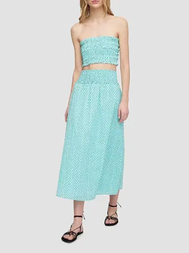 Hill House Home Women's The June Nap Top - Teal Poppy Half Drop - Size XL | Thumbnail 2