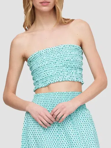 Hill House Home Women's The June Nap Top - Teal Poppy Half Drop - Size XL | Thumbnail 3