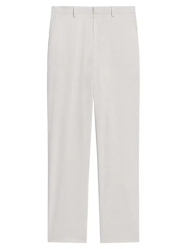 Theory Men's Linen-Blend Straight-Leg Pants - Silver Cloud