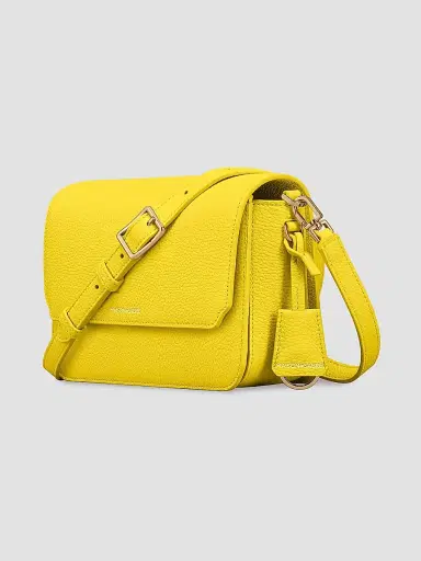 MAISON de SABRÉ Women's Leather Flap Shoulder Bag - Daisy Yellow | Thumbnail 2