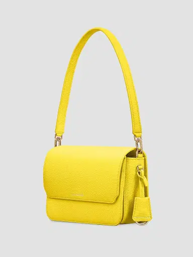 MAISON de SABRÉ Women's Leather Flap Shoulder Bag - Daisy Yellow | Thumbnail 3
