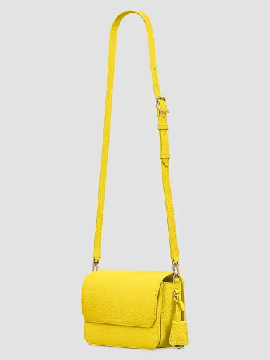 MAISON de SABRÉ Women's Leather Flap Shoulder Bag - Daisy Yellow | Thumbnail 4