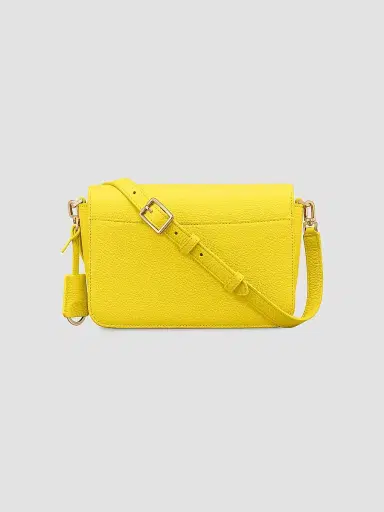 MAISON de SABRÉ Women's Leather Flap Shoulder Bag - Daisy Yellow | Thumbnail 5