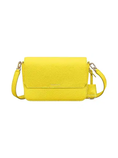 MAISON de SABRÉ Women's Leather Flap Shoulder Bag - Daisy Yellow | Thumbnail 1