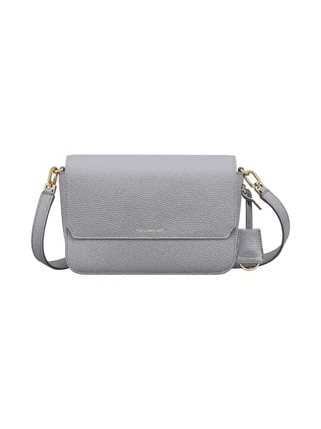 Maison de Sabre Women's  Leather Flap Shoulder Bag - Dove Grey