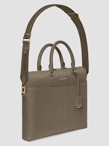 MAISON de SABRÉ Men's Leather Laptop Bag - Cashmere Clay | Thumbnail 2