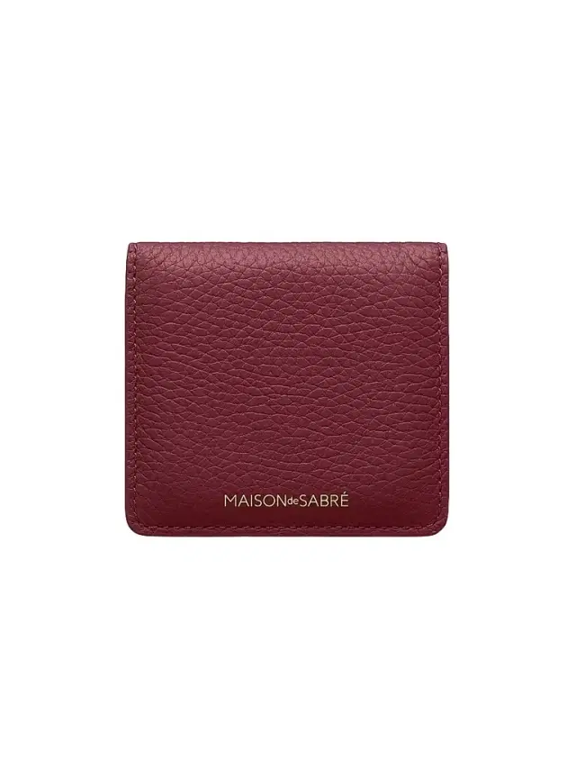 Maison de Sabre Leather Compact Mirror - Plum Sky