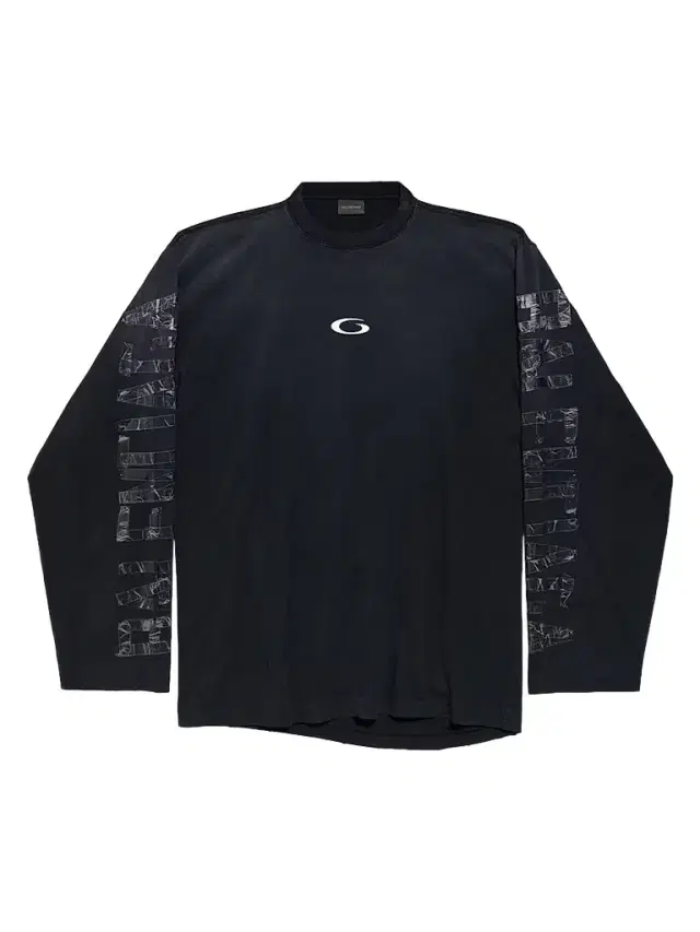 Balenciaga Men's Transparent Tape Shifted Oversized Long Sleeve T-Shirt - Faded Black