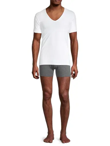 Falke Men's Short-Sleeve V-Neck T-Shirt - White | Thumbnail 2 Falke Men's Short-Sleeve V-Neck T-Shirt - White | Thumbnail 2