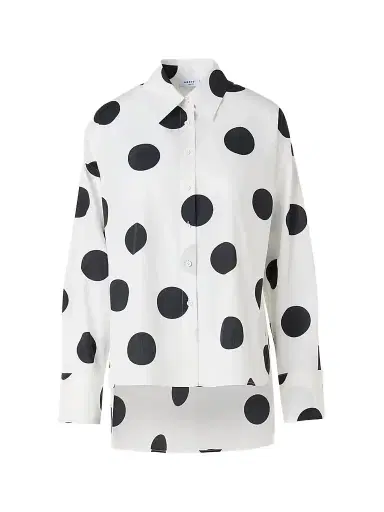 Akris punto Women's Polka Dot Cotton Oversized High-Low Shirt - Cream Black - Size 16 | Thumbnail 1