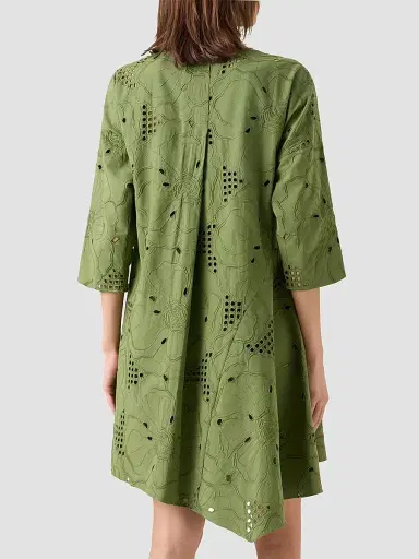 Akris punto Women's Eyelet Embroidered Cotton Handkerchief Mini Dress | Thumbnail 3