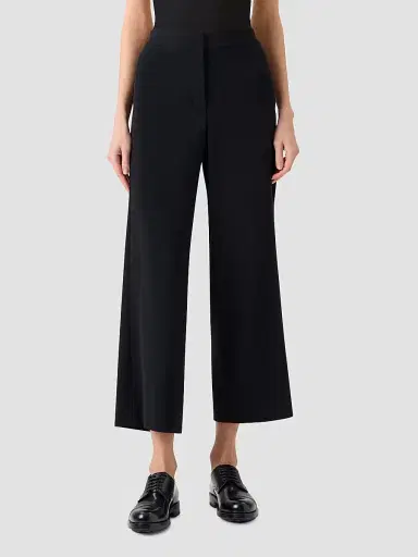 Akris punto Women's Marlon Wide-Leg Crop Pants - Black - Size 16 | Thumbnail 3