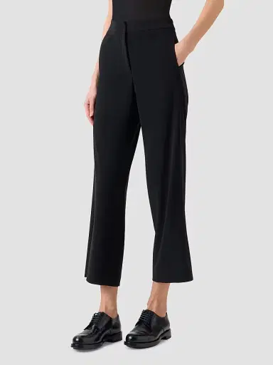Akris punto Women's Marlon Wide-Leg Crop Pants - Black - Size 16 | Thumbnail 5