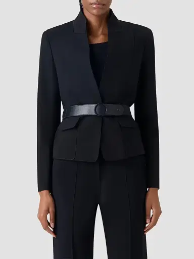 Akris punto Women's Belted Jacket - Black - Size 16 | Thumbnail 4