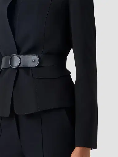 Akris punto Women's Belted Jacket - Black - Size 16 | Thumbnail 5