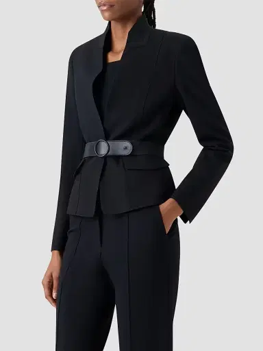 Akris punto Women's Belted Jacket - Black - Size 16 | Thumbnail 6