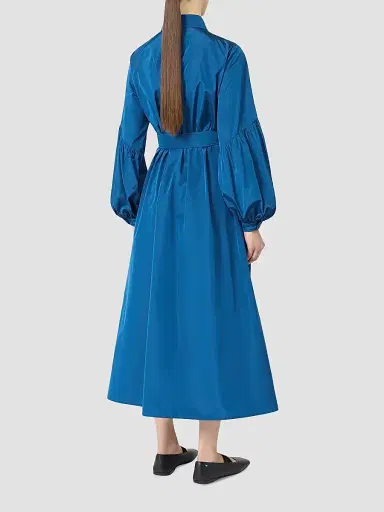 Max Mara Women's Taffeta Shirt Dress - Navy - Size 16 | Thumbnail 4 Max Mara Women's Taffeta Shirt Dress - Navy - Size 16 | Thumbnail 4