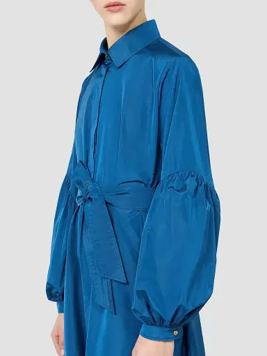 Max Mara Women's Taffeta Shirt Dress - Navy - Size 16 | Thumbnail 5 Max Mara Women's Taffeta Shirt Dress - Navy - Size 16 | Thumbnail 5