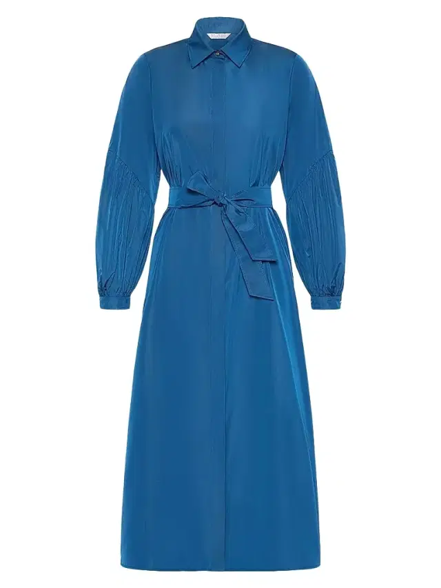 Max Mara Women's Taffeta Shirt Dress - Navy