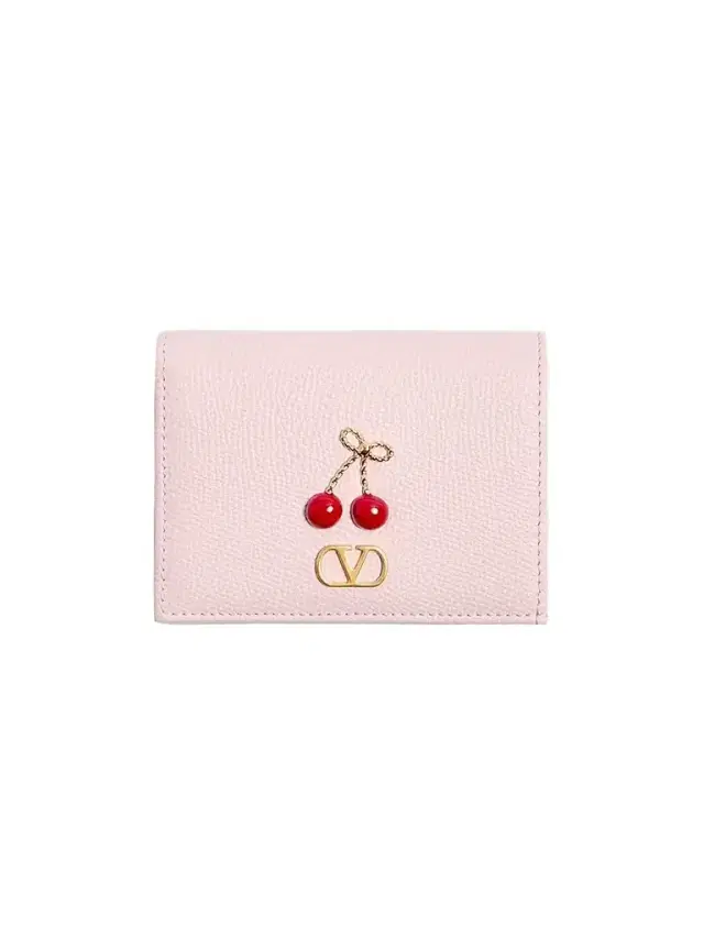 Valentino Garavani Women's Cherryfic Wallet in Grainy Calfskin - Rose Quartz