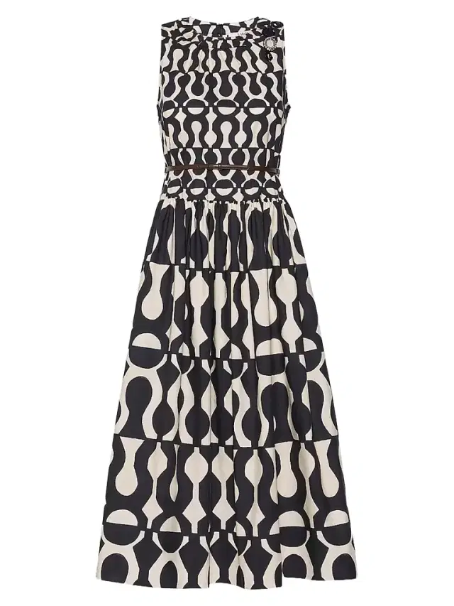 Max Mara Women's Printed Cotton Poplin Dress - Black