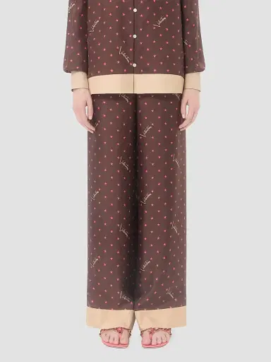 Valentino Garavani Women's Stelline Firma Starry Twill Pants - Chocolate Beige | Thumbnail 3