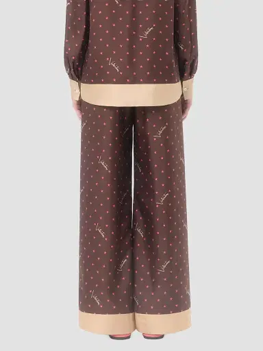 Valentino Garavani Women's Stelline Firma Starry Twill Pants - Chocolate Beige | Thumbnail 5