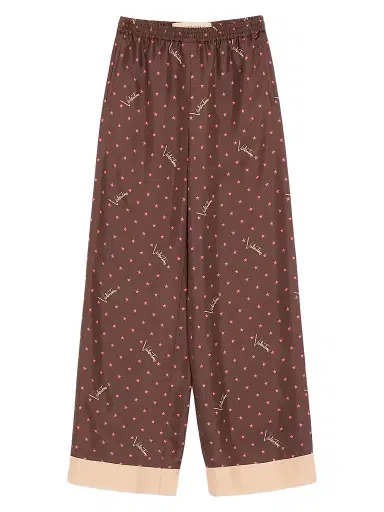 Valentino Garavani Women's Stelline Firma Starry Twill Pants - Chocolate Beige | Thumbnail 1